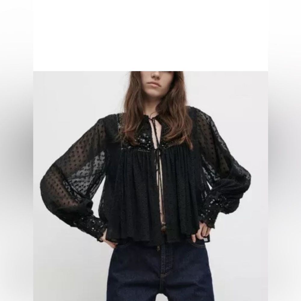 Zara dotted sequin jacket size M, NWT